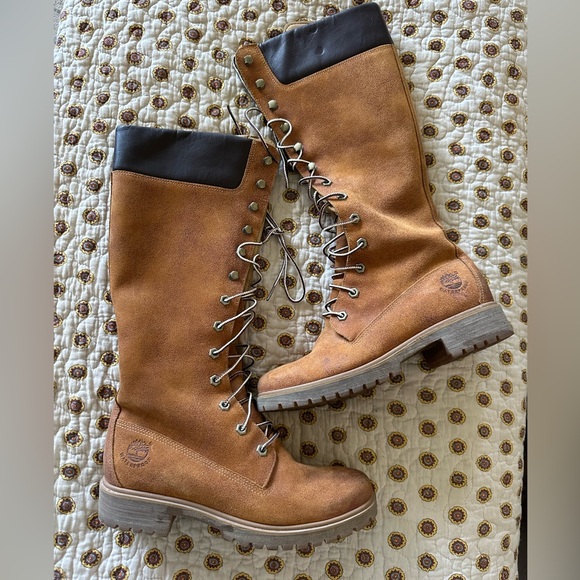 Timberland Knee High Waterproof Lace Up Boots Size 8 - Picture 1 of 8